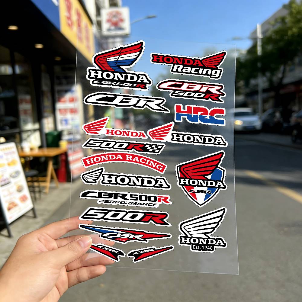 AQU1 FOR HONDA CBR500R Reflective motorcycle stickers, 3M safety warning at night in the dark scooter helmets