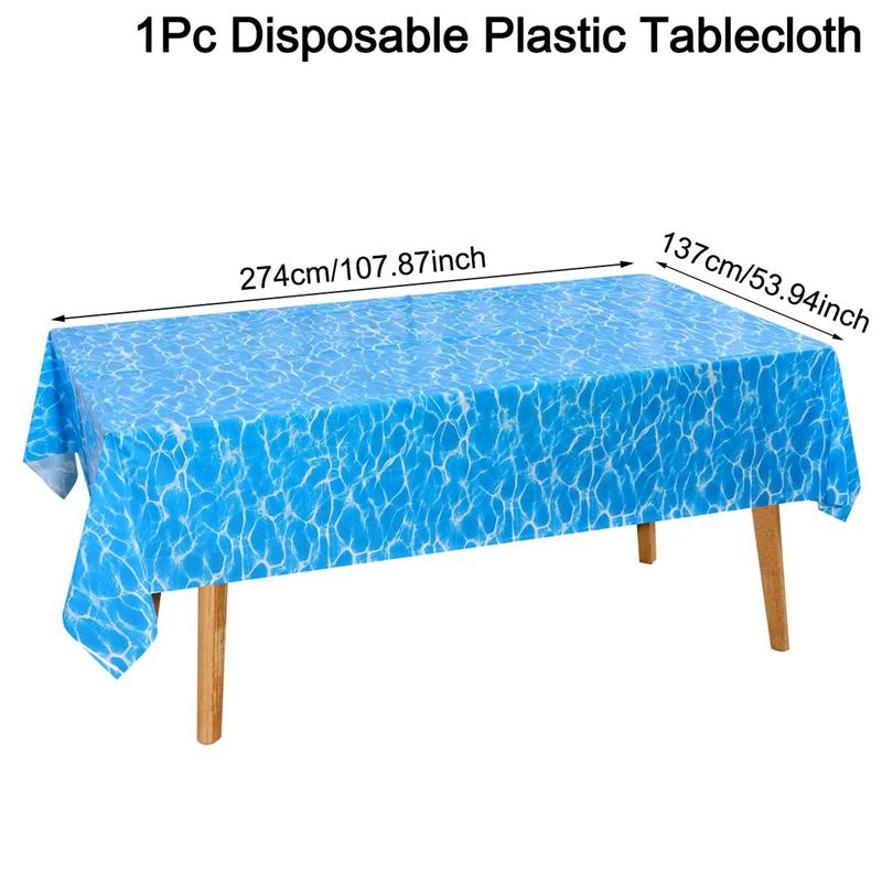 

137x274см Скатерть для вечеринки в океанской тематике Летняя пляжная скатерть с волнами для пляжа, бассейна, 1-го дня рождения, детского праздника as shown