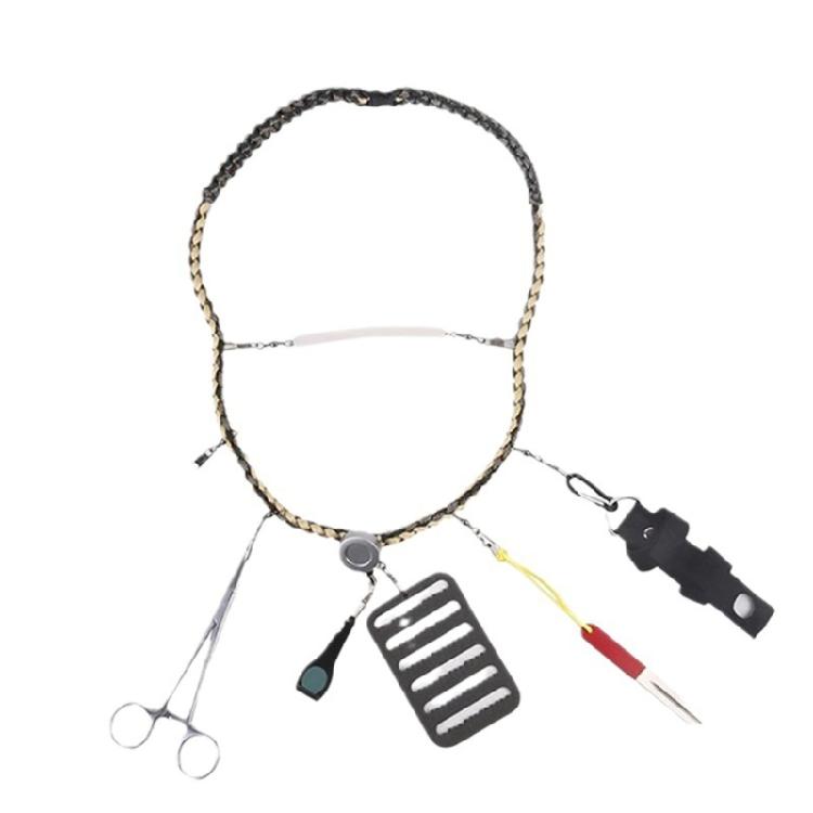 Nylon Braided Fishing Tool Holder Lanyard Multifunctional Fly Fishing Lanyard Necklace Fishing Gear Equipment Accessory