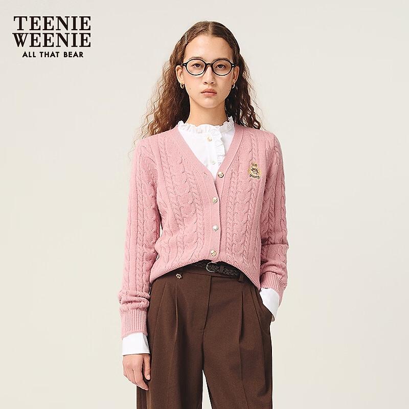 Teenie Weenie Women's College Style Loose Fit V-Neck Knit Sweater