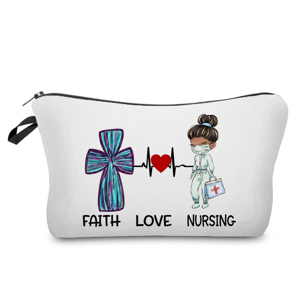 Women Nurse Print Cosmetic Bag Toiletries Organize Travel Storage Case 6863