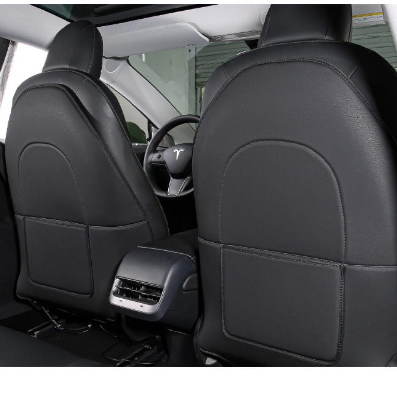 For Tesla Model 3 Highland Seatback Protector Cover Mat Model Y Juniper Seat Back Protective Child Anti-Kick Mats Napa Leather