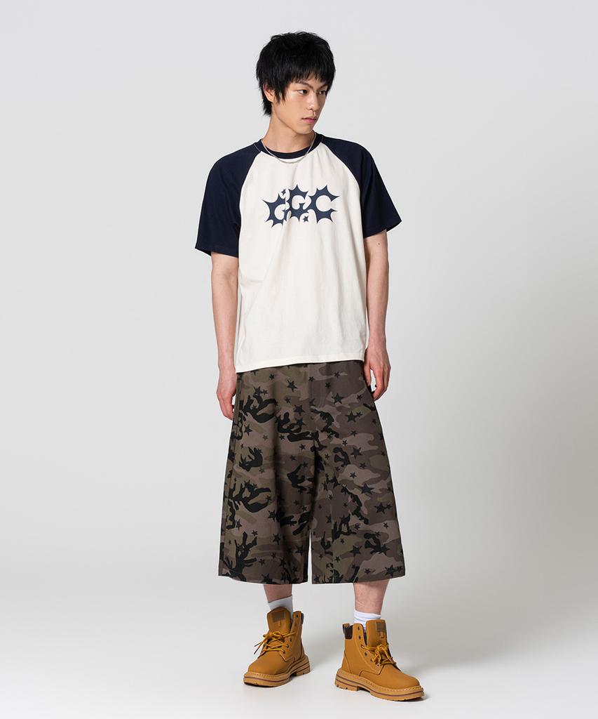 Geuleigaijeukeulleob 2-Type Raglan Color Block Ggc Logo T-Shirt Navy