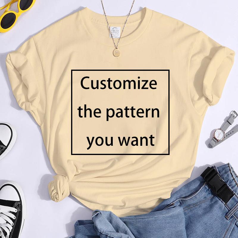 2024 Fashion Customized TShirts Women Men Harajuku Vneck Tshirt Summer Short Sleeve Tops Tees DIY Graphics Unisex Shirts