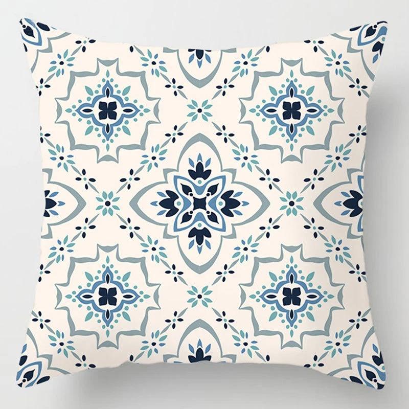 Blue Geometric Shiny Pattern Pillowcase Office Living Room Home Pillowcase Car Ornaments