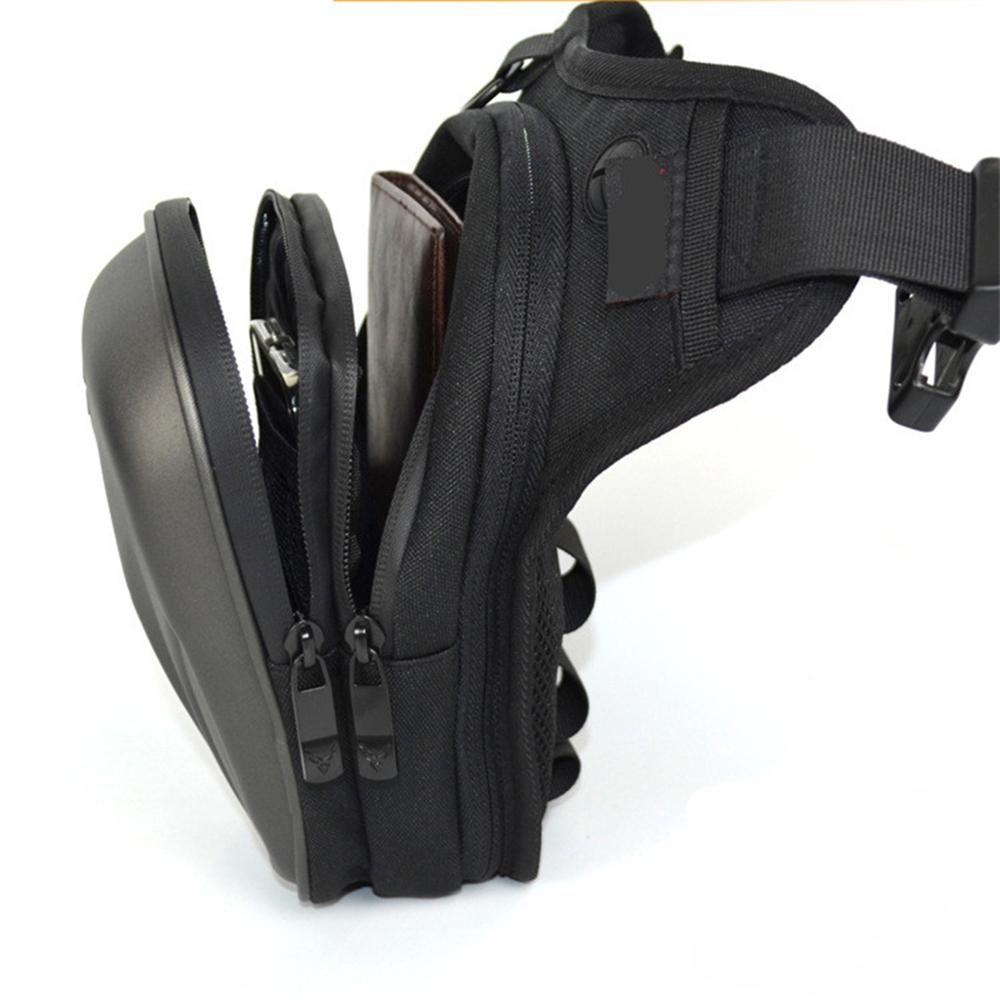 1x Carbon Fiber Look Hard Shell Motorcycle Bag Leg Bag Hip Waist Pack Waterproof