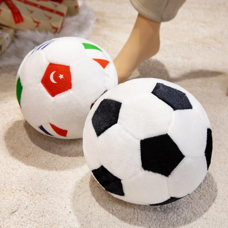 Football Doll Sports Balls Theme Plush Toy National Flag Football Soft Stuffed Plushies Throw Pillow Gifts For Fans Friends