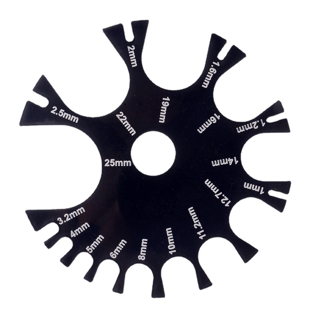 Lightweight Piercings Gauge Measurement Wheel Black Acrylic Easy to Read Numbers 1