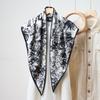 New Korean version of fashion decorative waist seal, high-end printed triangle scarf, multi-functional shawl, women's simulated silk scarf