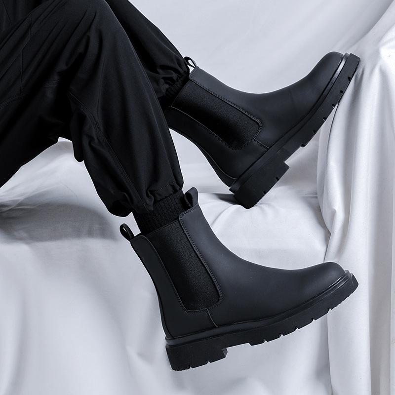 2025 Chelsea boots men's British style overalls leather shoes men's autumn and winter trend Martin boots 9886-R