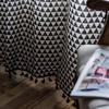 American retro style curtain finished semi-blackout and translucent opaque human printing fringed blind bedroom decorative door curtain