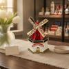 European Windmill Box EnamelStyle Jewelry Tone Home Decoration