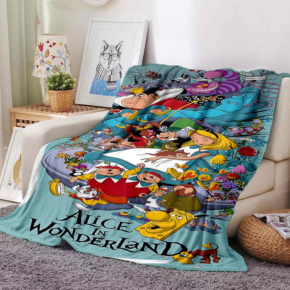Alice Wonderland Adventure Blanket Soft Throw Blanket For Home Bedroom Bed Sofa Travel Office Solid Christmas Blanket