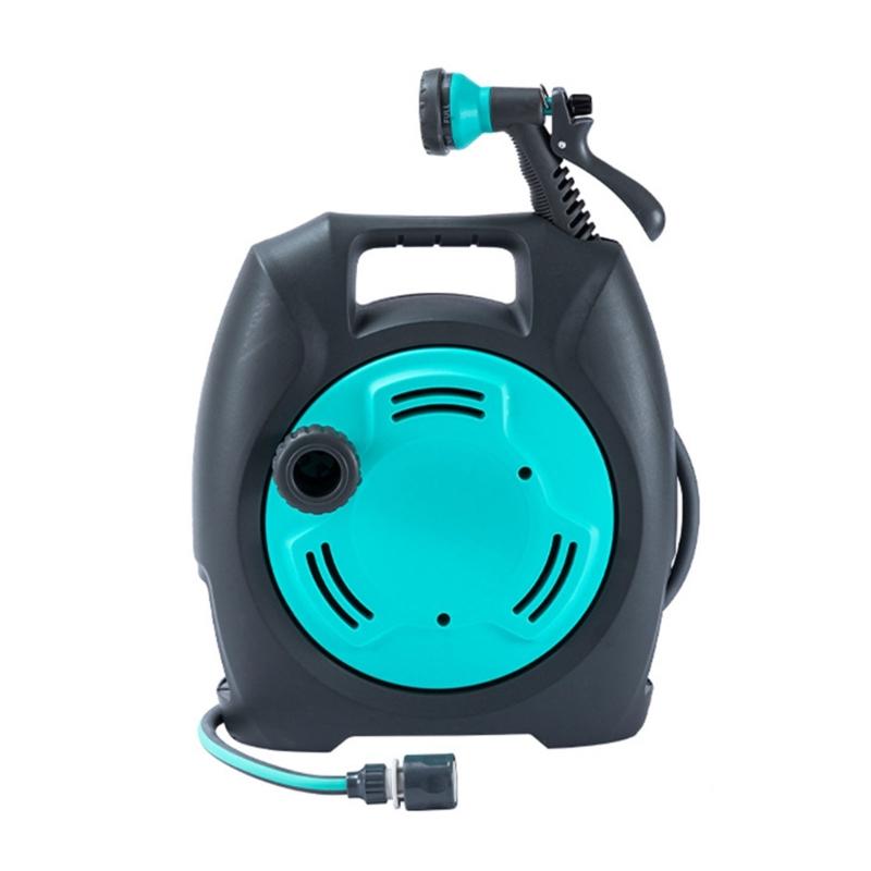 

Garden Retractable Hose Reels Storage Rack for Garden Watering Car Washing Pet озеро синий