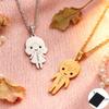 Customized Name Date Couple Necklace Stainless Steel Personalized Carving Name Hip Hop Necklace Couple Jewelry Gift