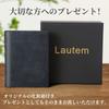 Lautem Men's Bifold Wallet, Small, Slim, Compact, and Women's, Made with Italian Pueblo Leather. Navy.