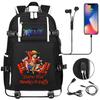Anime Print USB Charging Backpack for Teens Students Unisex Casual Large Capacity Travel Daypack