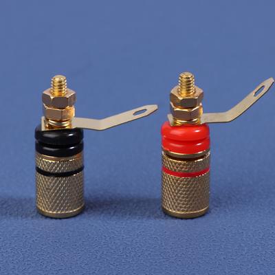 1 Paar vergoldete Verstärker-Lautsprecher-Binding-Posts-Terminal 4 mm Buchsen Lautsprecherstecker Buchsenanschluss Audio-Terminal Bananenstecker