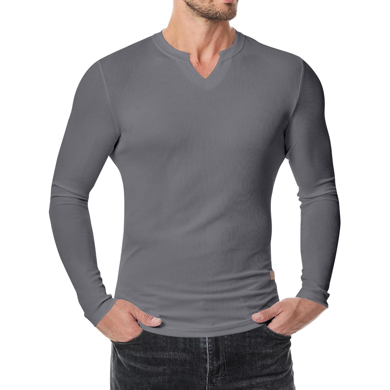 

Мужская футболка в полоску с V-образным вырезом, однотонная повседневная модная футболка с длинными рукавами XXXL