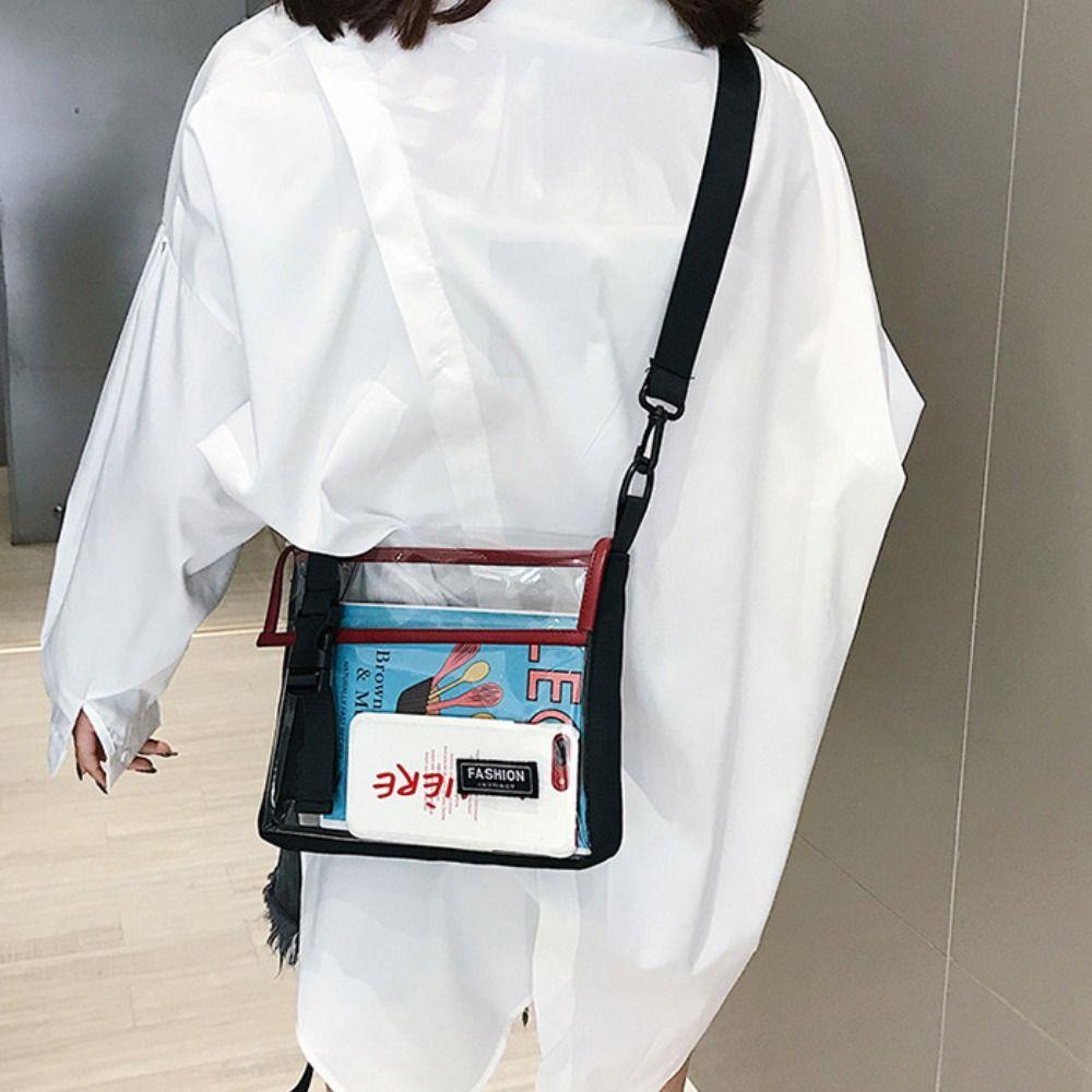 Waterproof Transparent Crossbody Bag Square Casual Shoulder Bag Casual PVC Messenger Bag  Unisex