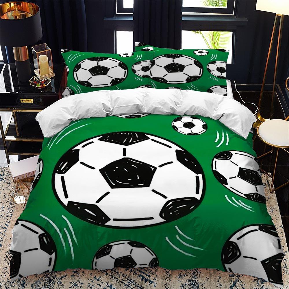 3D Football Print Duvet Cover Queen/King Size Soccer Sport Bedding Set for Boy Kids Gifts Ball Game Theme Quilt Cover Pillowcase