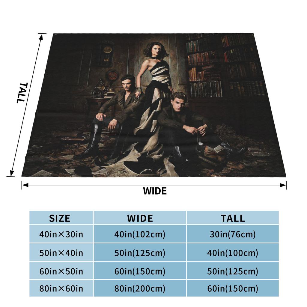 Damon Salvatore Flannel Throw Blanket The Vampire Diaries Blanket for Bed Bedroom Warm Plush Thin Quilt