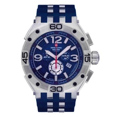 Orologio da Uomo Aviator Supersize Cronografo Cinturino in Gomma Quadrante Blu Quarzo 7033.9835 100M