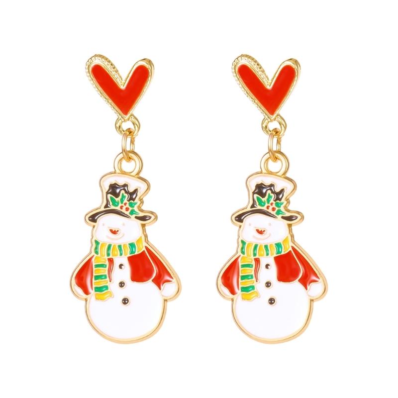 Christmas Theme Pendant Earrings Alloy Texture Elegant Ear Jewelry Suitable for Daily Wear and Special Occasions