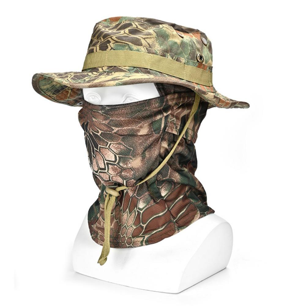 Outdoor Camouflage Mountaineering Hat Cycling Sunscreen Hat Full Face Sunscreen Mask Men's Sunscreen Hat Fisherman's Hat