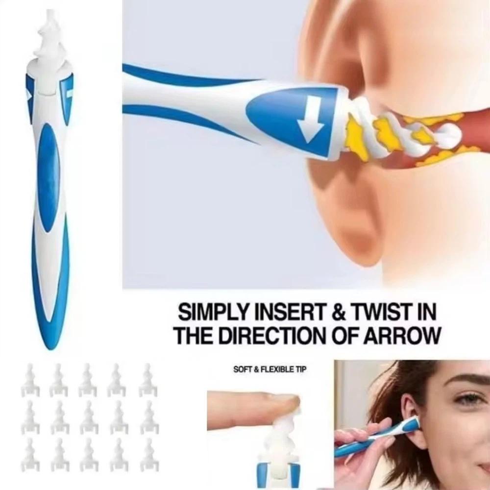 Soft Spiral Ear Cleaner 360° Rotary Ear Wax Remover Tool Ear Spoon Ear Wax Earpick  For Adults/Kids
