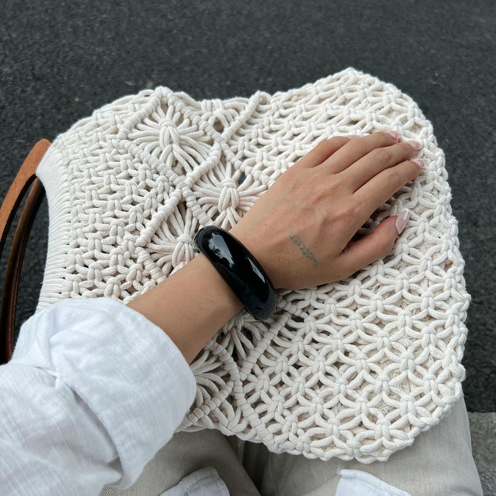 Wind Does Not Fade Arc Resin Bracelet Bracelet Design Acrylic Glossy Ring