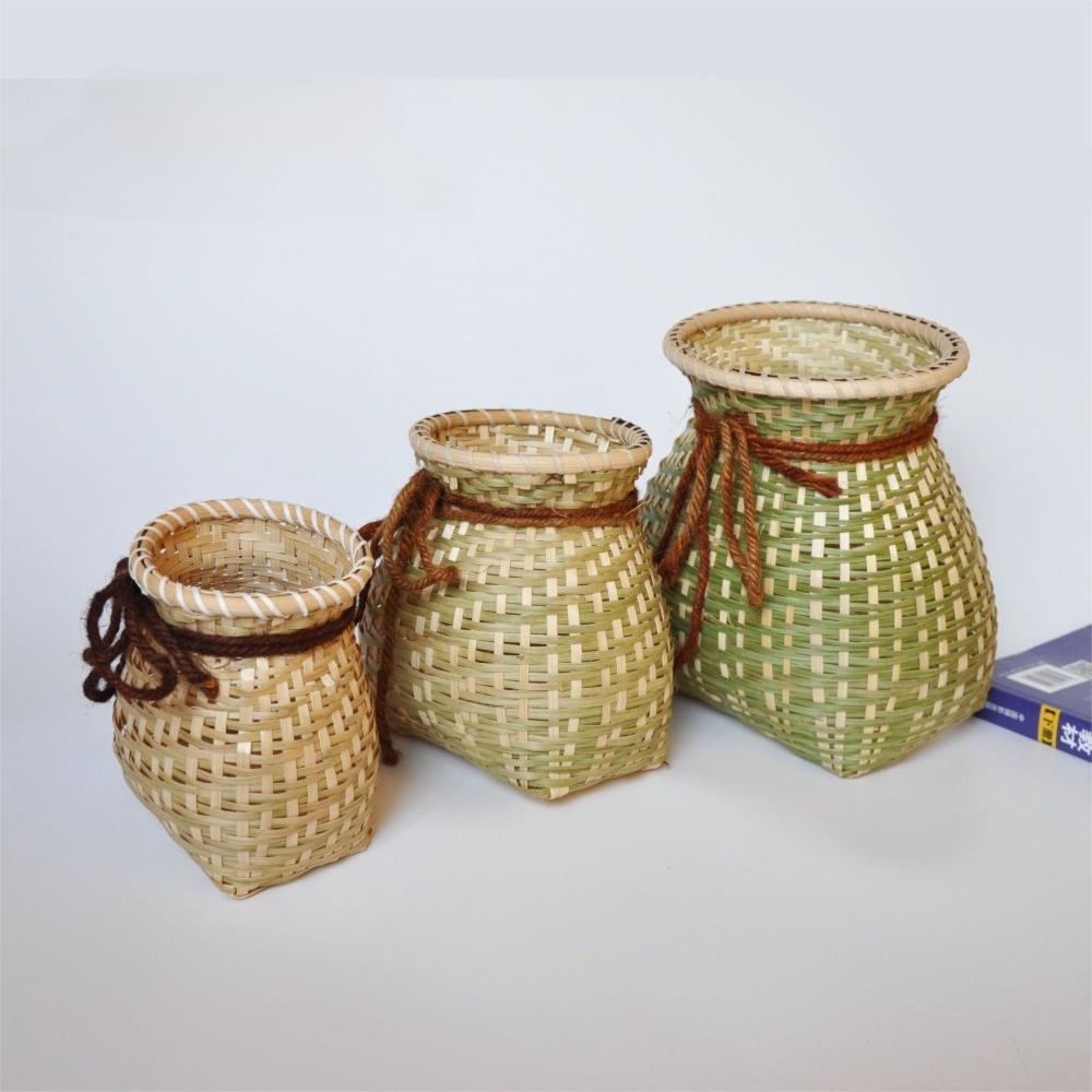 Lightweight Wicker Rattan Baskets Round Handmade Woven Storage Container Farmhouse