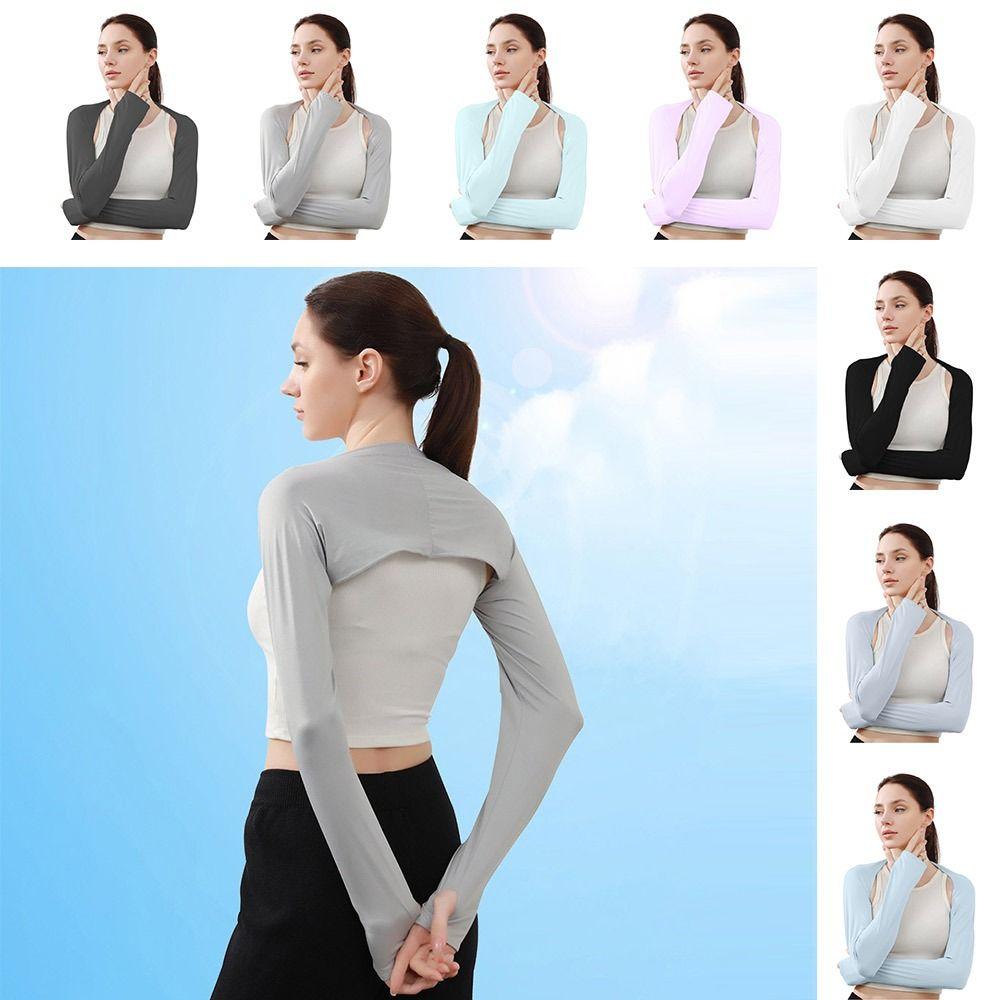 Air-conditioned Shirt Ice Arm Sleeves Sun Protection Lady Women Girl Shawl Raglan Sleeve  Summer