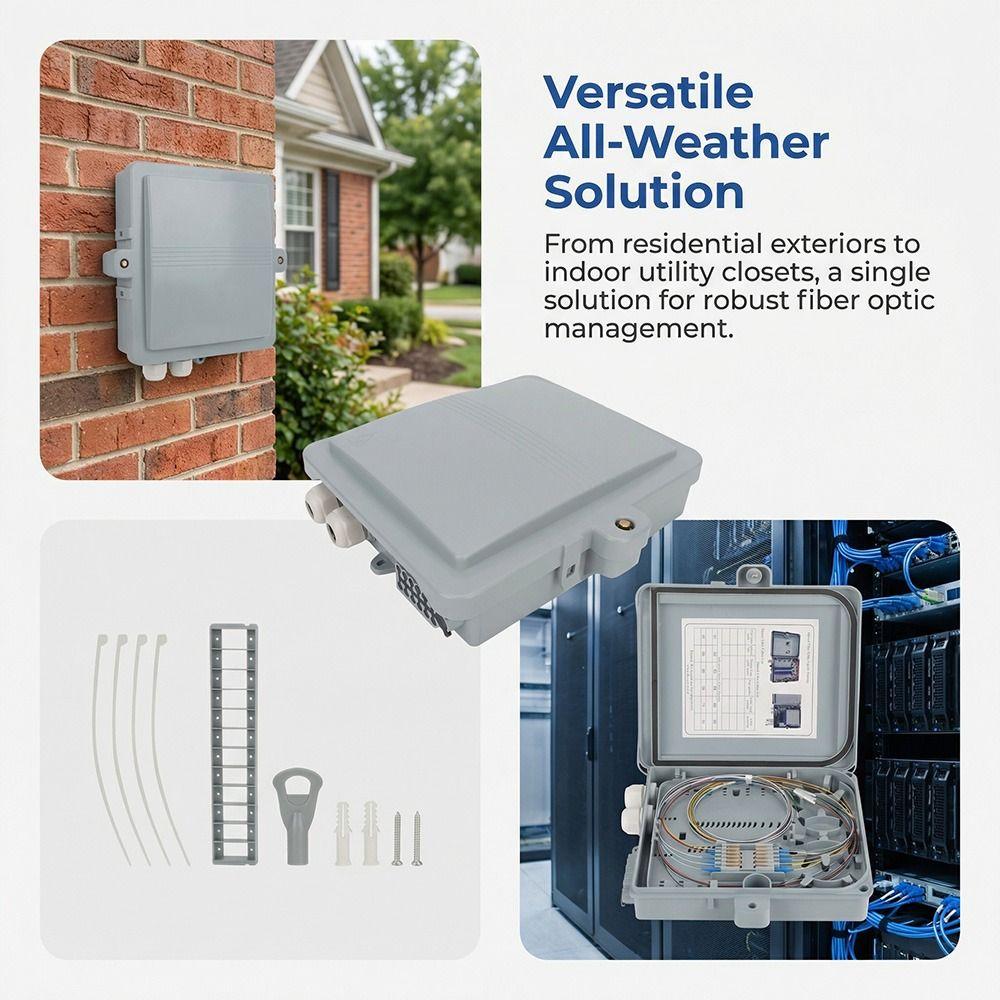 12 Core Fiber Optical Terminal Box Waterproof Practical Fiber Optic Accessories Fiber Optic Terminal