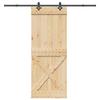 VidaXL Sliding Door and Hardware Kit 90x210 Cm Solid Pine 3332781