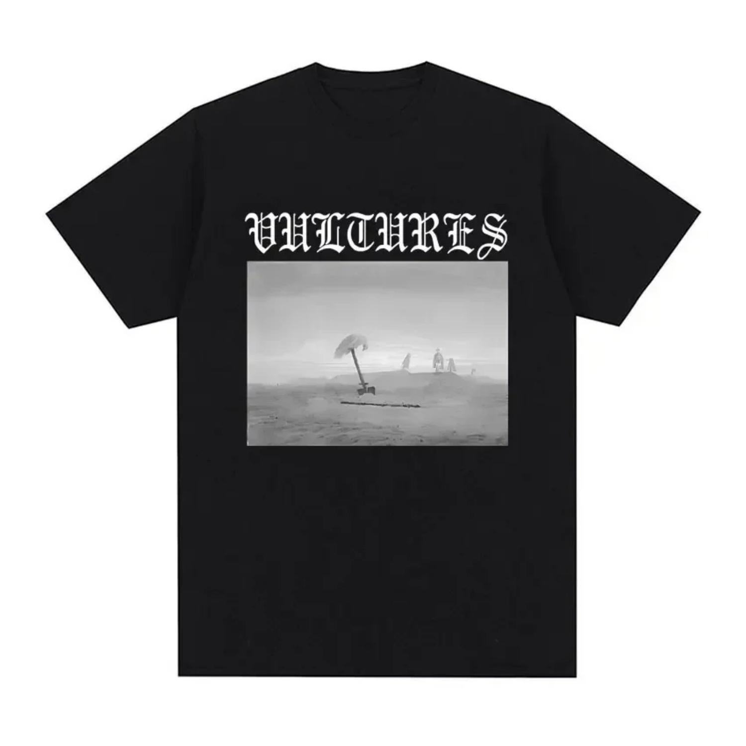Kanye West Vultures New Song and Album CoverTshirt Womens Harajuku Gothic Loose Tshirt Hip Hop Punk Style Tshirt Street Clothing S чёрный