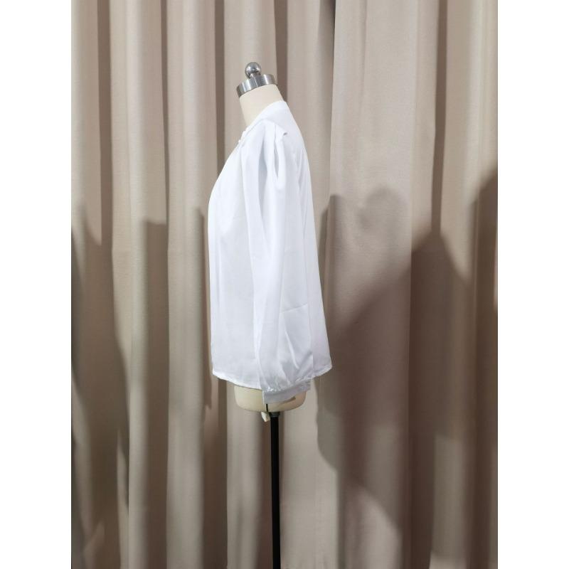 New Elegant Solid Color Lapel Ladies Casual Shirt, Fashionable Long-sleeved Single-row Button Loose Women's Blouse