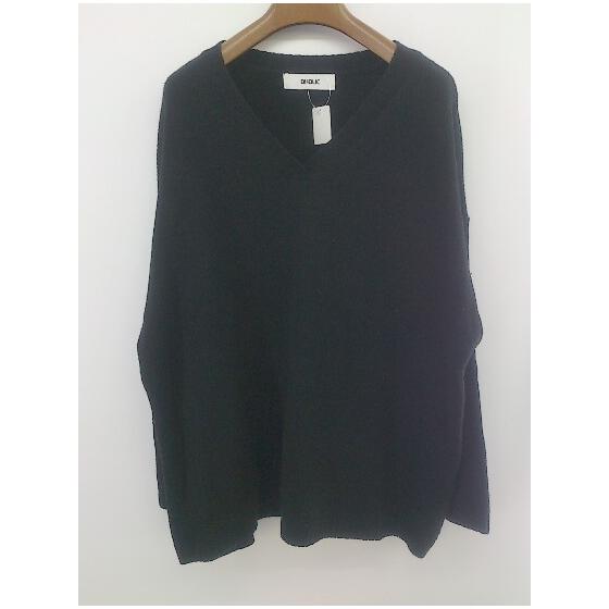 DHOLIC V-neck long sleeve knit sweater black ladies E [Used]