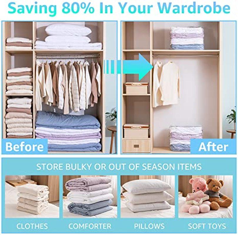 High Capacity Vacuum Bag Package Compressed Organizer for Quilts Clothes Transparent Space Saving Seal Bags Foldable Storage Bag