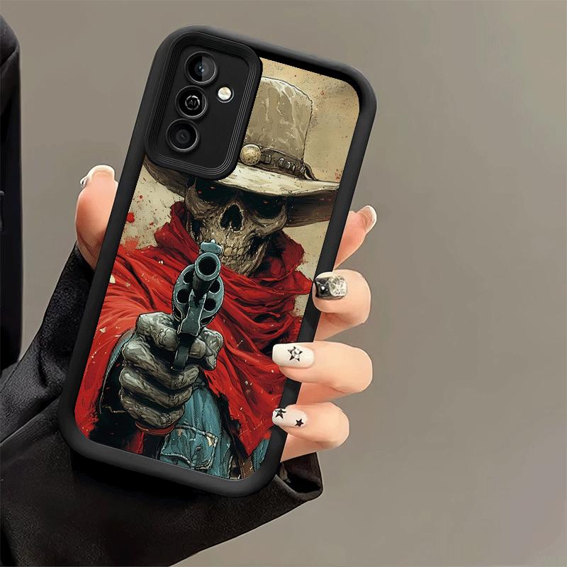 Handyhülle für Samsung Galaxy A17 A16 A15 A14 A13 Sensenmann Totenkopf Skelett Pistole A56 A36 A26 A55 A35 A25 A54 A34 A24 A53 A33 A23 A07