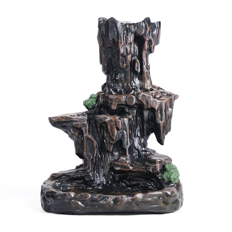 1pc, Incense Cones Burner, Incense Burner Holder Resin Backflow Incense Burner Mountain Stream Censer Holder (Without Incense)