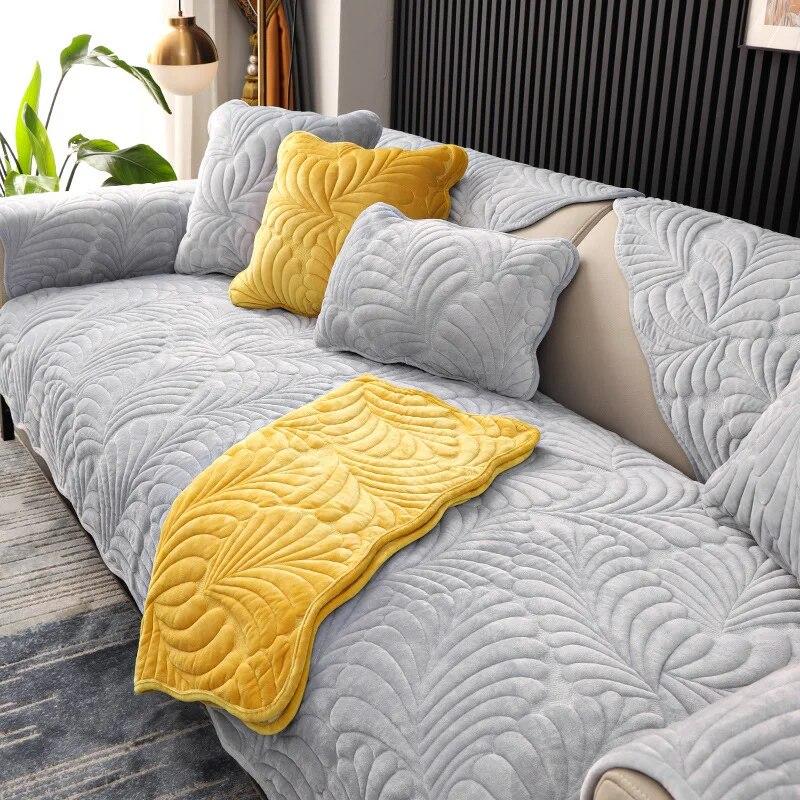 Pernă de canapea de iarnă Combinație modernă Husă universală universală de canapea Antiderapant olandeză scurtă catifea Simplicity Husă de canapea