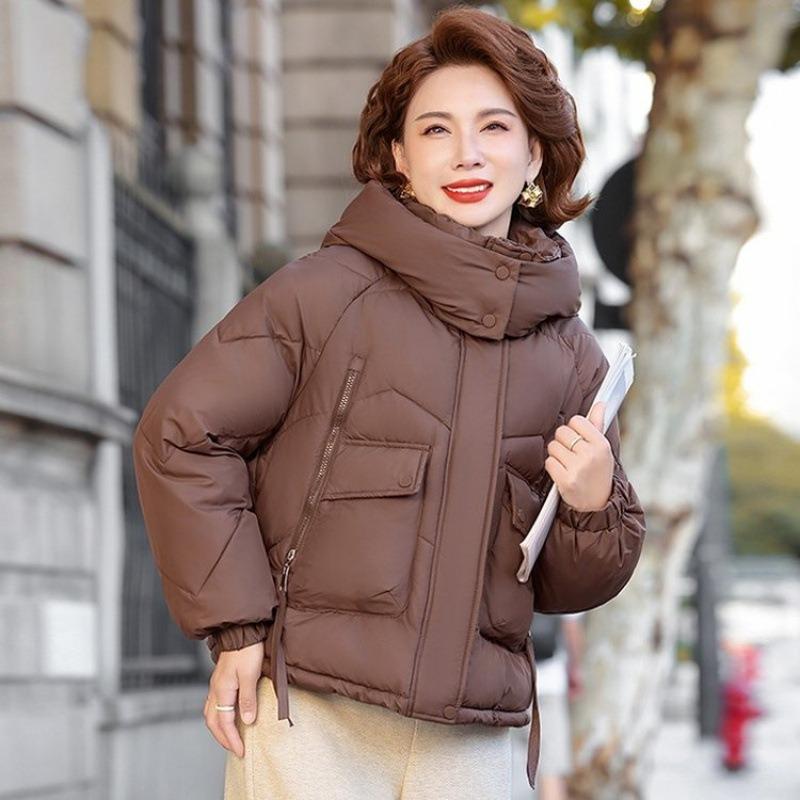 Women's short hooded small bread clothes autumn and winter loose warm cotton-padded jacket