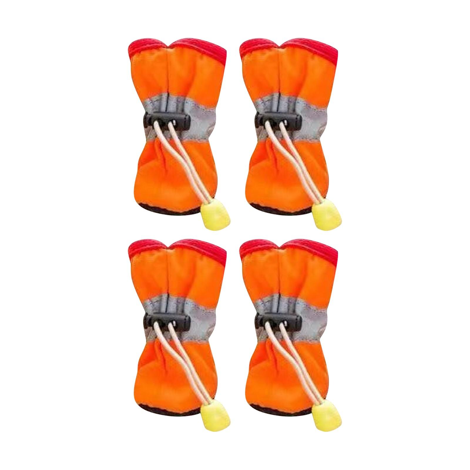 

Обувь для собак, мягкая подошва, резиновые сапоги, утолщенная бархатная обувь, чехлы для лап для собак, водонепроницаемая обувь для домашних животных 7 оранжевый