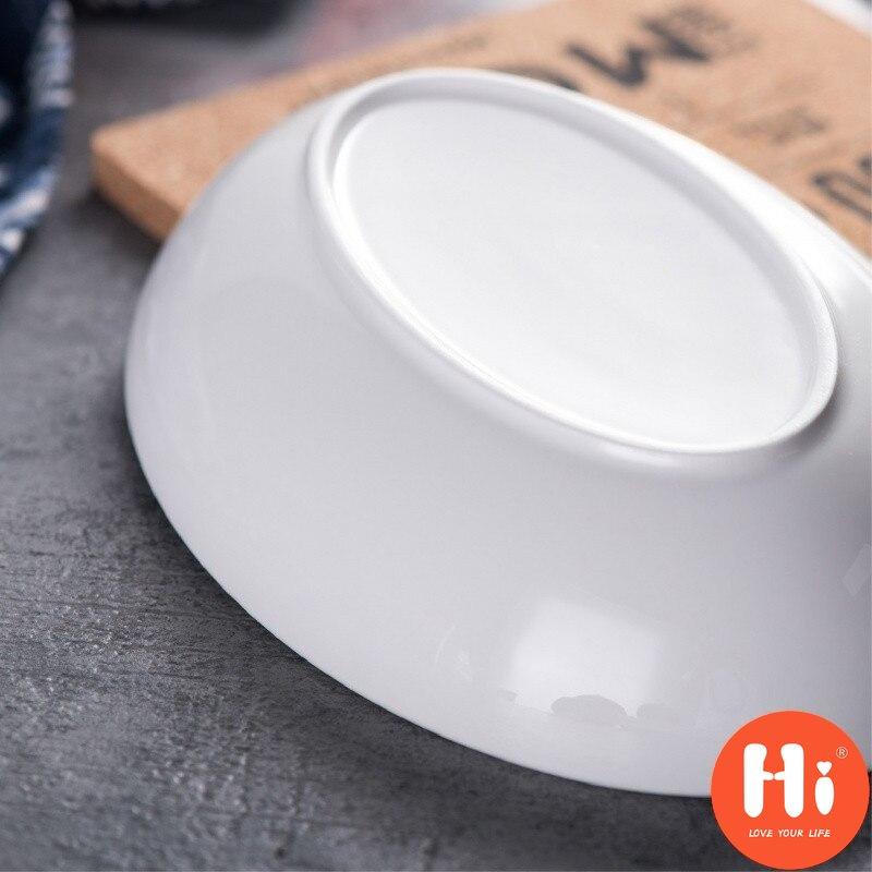Hi Oval White Porcelain Tableware Ceramic Home Hotel Deep Soup Plate Cuisine Steamed Fish Plate Salad Dishes