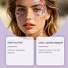 Yousheng 50G Red White Blue Glitter Stick for Independence Day, Waterproof Patriotic Face Body Glitter Gel, USA Flag Sequins Makeup Stick with for 4th