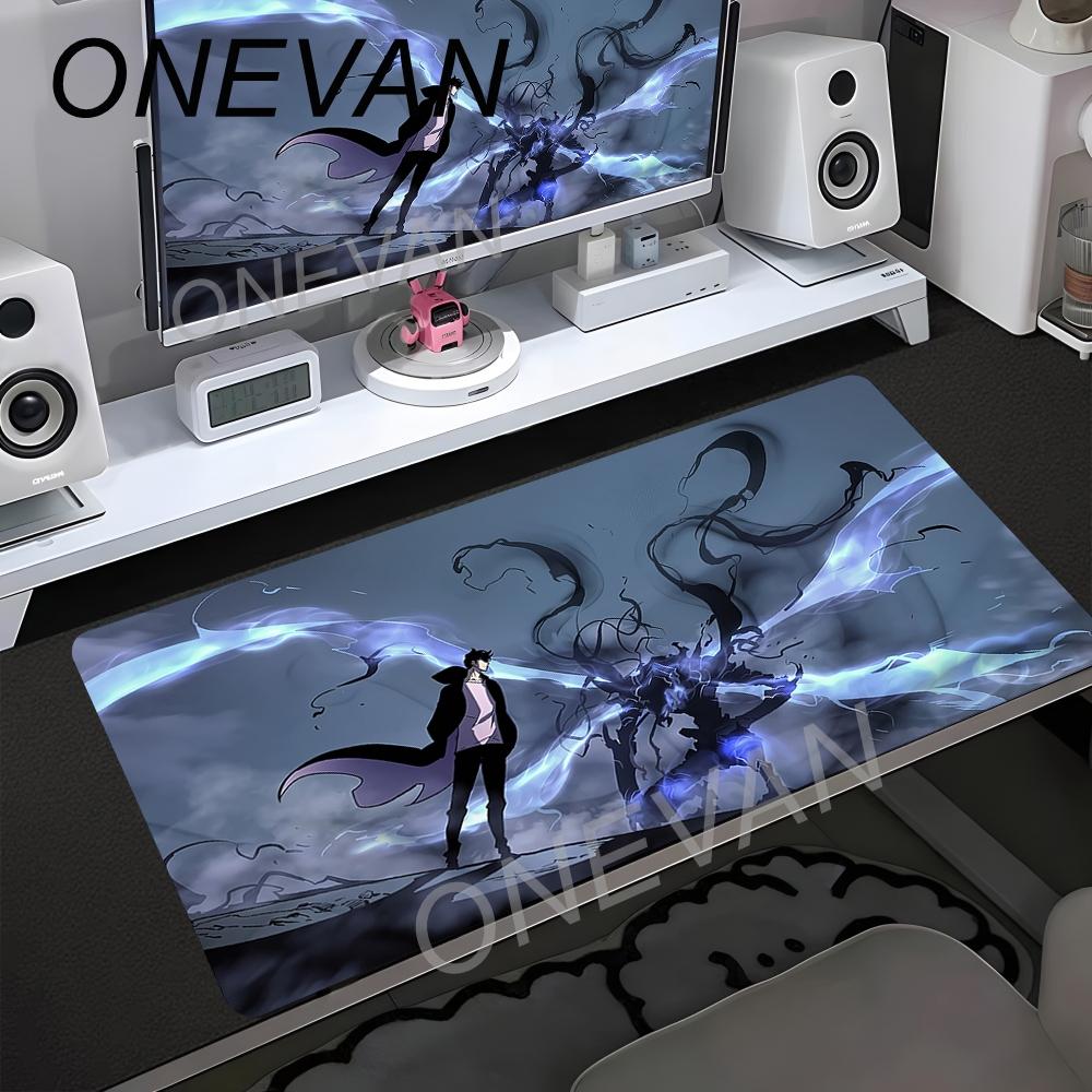 HD-Druck Anime Solo Leveling Mauspade 900x400mm Computer Gamer Verriegelte Kante Rutschfestes Mauspade XXL Tastatur PC Schreibtischschutz