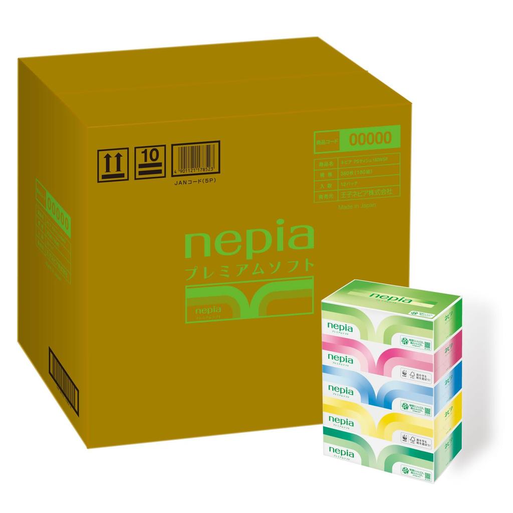 Napia Premium Soft Tissue 360 ​​listů x 60 krabic krabiček x 12 (180 párů) (5 balení) [produkt pouzdra]