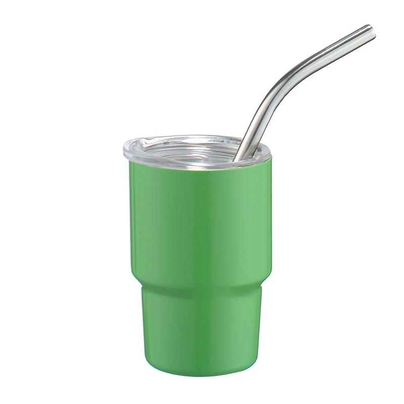 Mini pahar de 3 oz, cu vid, pentru vin, pentru whisky, ceașcă de cafea din oțel inoxidabil cu paie, ceașcă pentru cadou pentru petrecere.