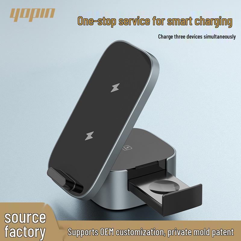 Foldable 3-in-1 Wireless Charging Stand for iPhone, AirPods, and Apple Watch